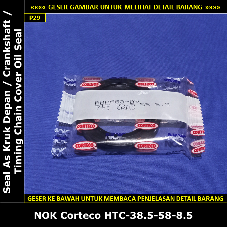 ซีลเพลาข้อเหวี่ยงหน้า Toyota Kijang Kapsul 1.8 EFI 7K-E 1800 cc 2000-2004 NOK Corteco HTC-38.5-58-8.