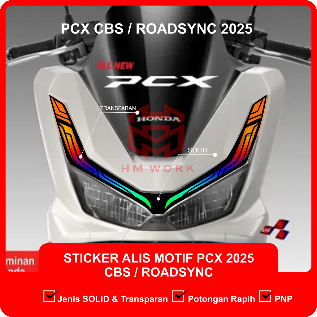 PCX 160 CBS / ROADSYNC 2025 MOTIF สติ๊กเกอร์เขียนคิ้ว (RS01)