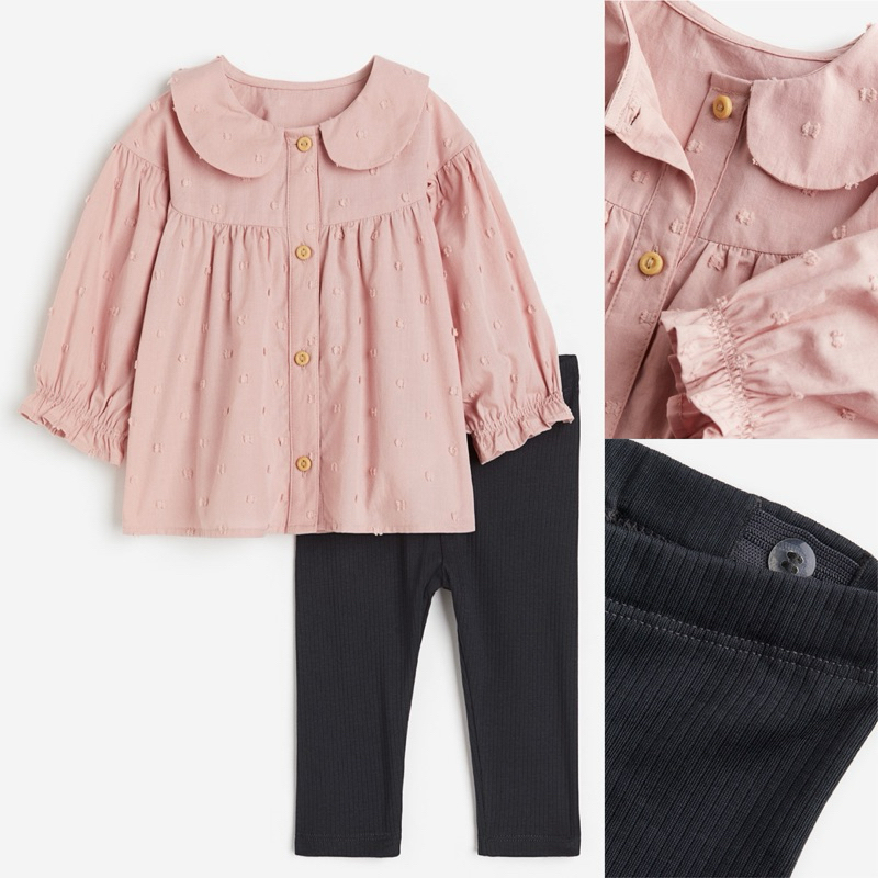 H&M kids set girl [ชมพู-ดํา] ต้นฉบับ