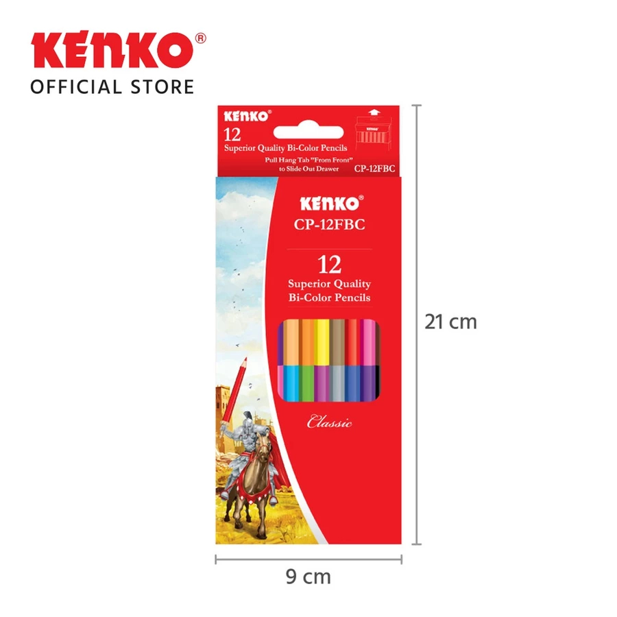 [ 1 กล่อง ] COLOR PENCIL KENKO BI-COLOR CP-12FBC 12-24 / KENKO COLOR PENCIL CP-12FBC 12-24 สี