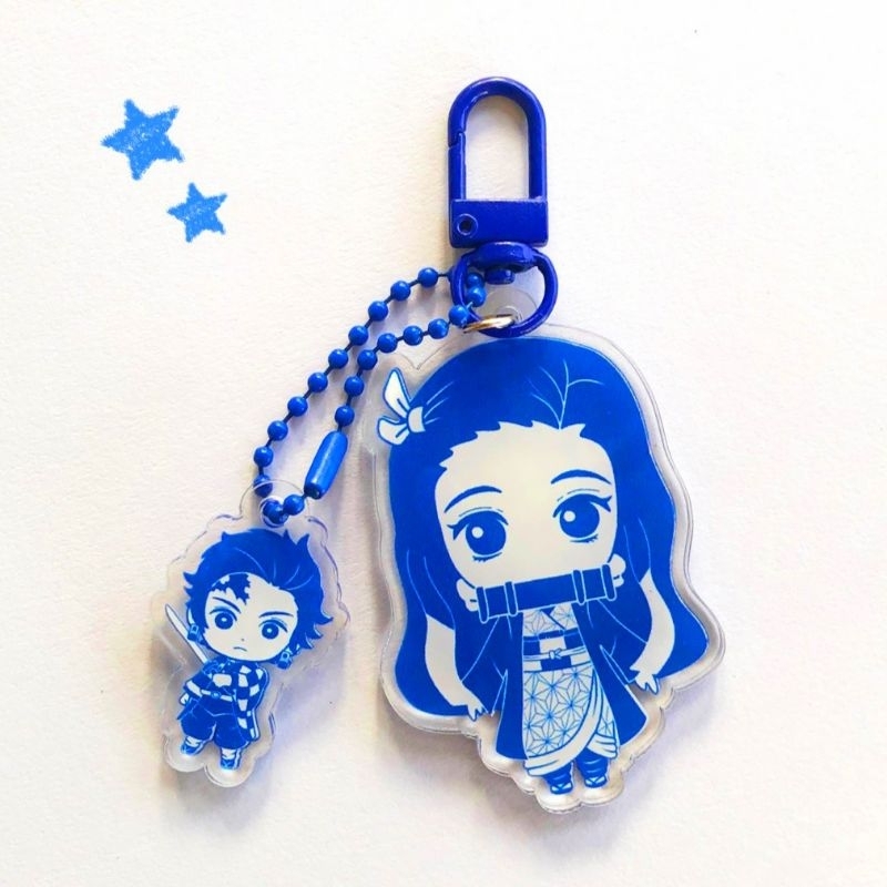 GANTUNGAN Nezuko & tanjiro พวงกุญแจฆ่าปีศาจ - ตั๋วพวงกุญแจตัวเลข