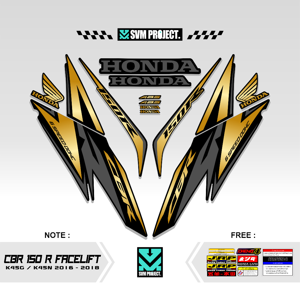 Striping HONDA CBR 150 r MOTIF 5 สติ๊กเกอร์ CBR 150R ABS FACELIFT K45G/K45N สติ๊กเกอร์ CBR 150 r 201