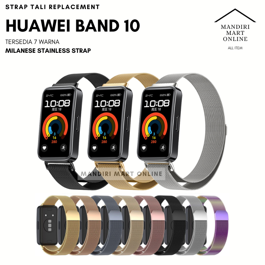 Huawei Band 10 Milanese Strap Replacement Strap Huawei Band 10/9/8 วัสดุสแตนเลส