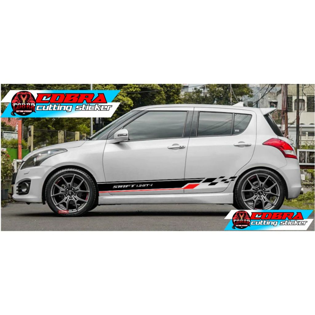 SUZUKI SWIFT RACING STYLE สติ๊กเกอร์ตัดสติ๊กเกอร์ SWIFT รถ SIDE BODY