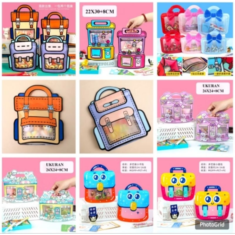 La Felicia กระเป๋า Goodie พลาสติก Ziplock ขนาดใหญ่ 3D กันน้ํา/หนาของขวัญวันเกิดวันเกิด Hampers - Sta