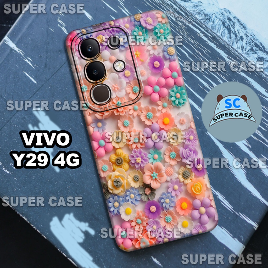 (Q8) Procamera Softcase สําหรับ VIVO Y29 4G HP ใหม่ล่าสุด | ดอกไม้ MOTIF | VIVO Y29 4G I Casing VIVO