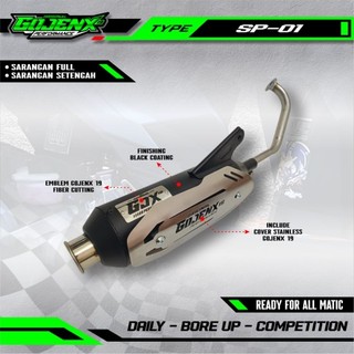 GOJENX19 PERFORMANCE SP-01 FULL SYSTEM TAMENG STAINLESS BEAT,VARIO,SCOPY,MIO,AEROX,NMAX,PCX,LEXY,SPIN,HAYATE,SKYWAVE,SKYDRIVE SUARA NGEBASS ADEM