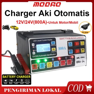 Charger Aki Otomatis Smart Intelligent Auto Repair Mobil Pengisi daya 12V/24V/Aki Case/Cas Aki/Alat Case Aki Mobil/Case Aki Motor Dan Mobil