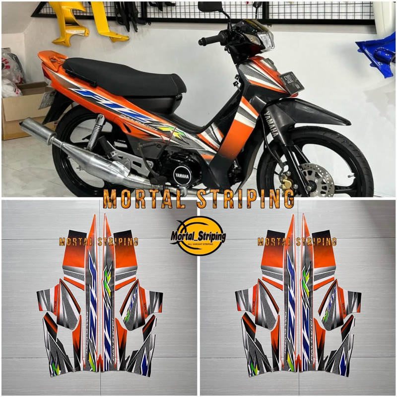 Yamaha Fizr F1zr 2004 2005 สติ๊กเกอร์แถบร่างกายสีส้มสีดํา