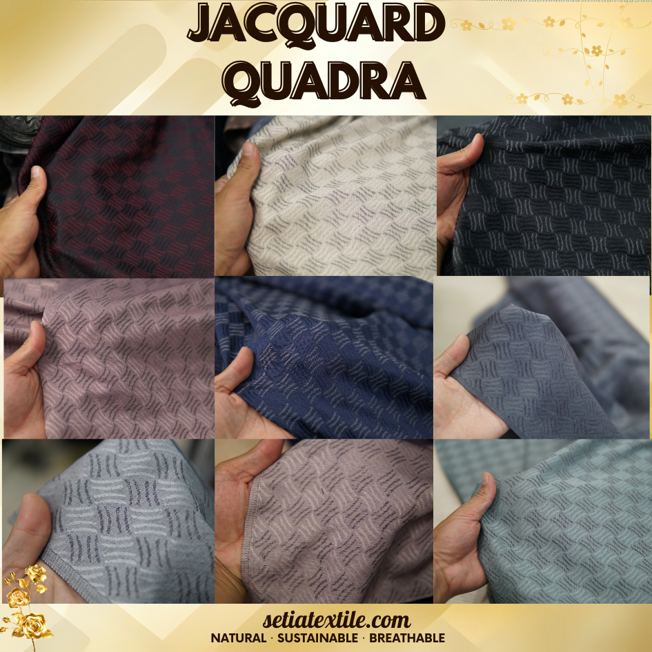 KEMEJA KATUN Quadra Jacquard Cotton || Jaguard Quadra || Gamis Dress เสื้อเชิ้ตผ้า|| ราคาต่อครึ่งเมต