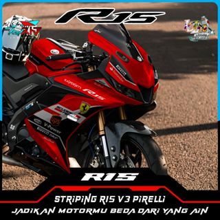 Yamaha R15 V3 Striping Decal Sticker Pirelli Motif - R15 V3 Decal Sticker - R15 V3 Race Striping / ส