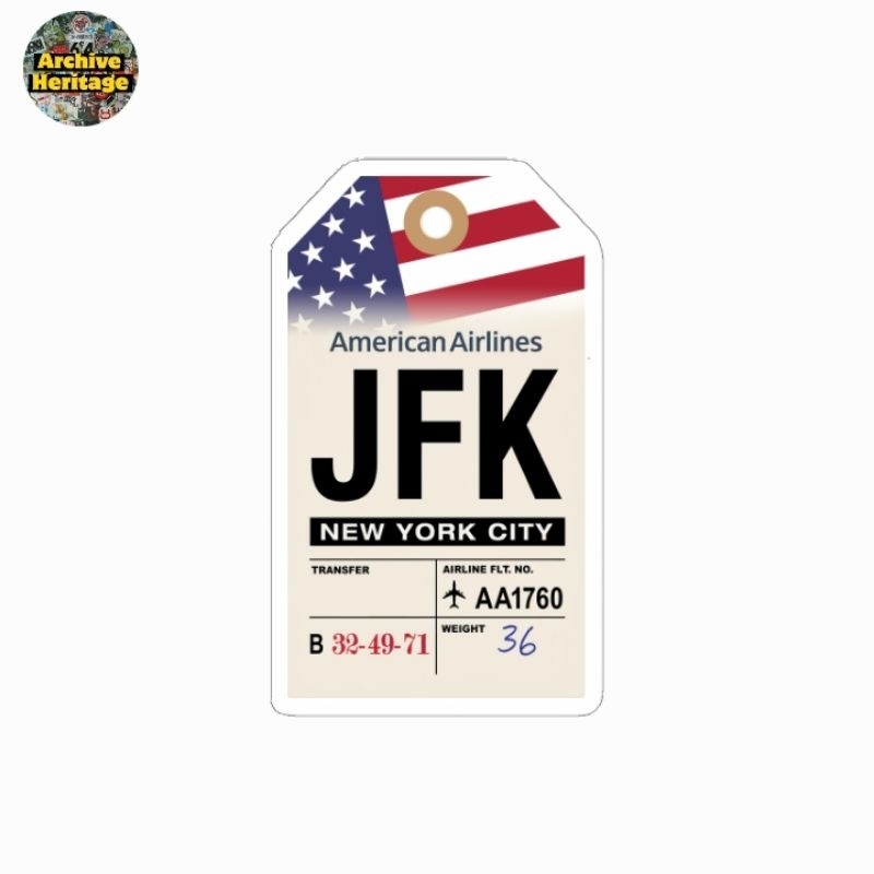 JFK Airport New York City American Airlines ป้ายติดกระเป๋าเดินทาง สติ๊กเกอร์โลโก้การเดินทาง