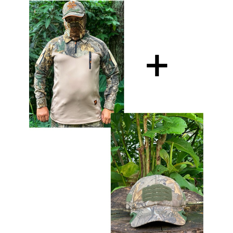เสื้อยืด bdu tactcal camo/buretor/sparkling + Laser Camo Hunting Hat