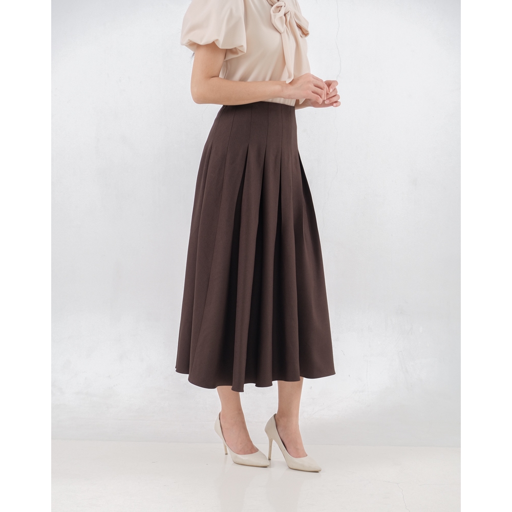 Beyoutiful The Label - กระโปรงจีบ Kenzie - กระโปรง Midi สําหรับผู้หญิง