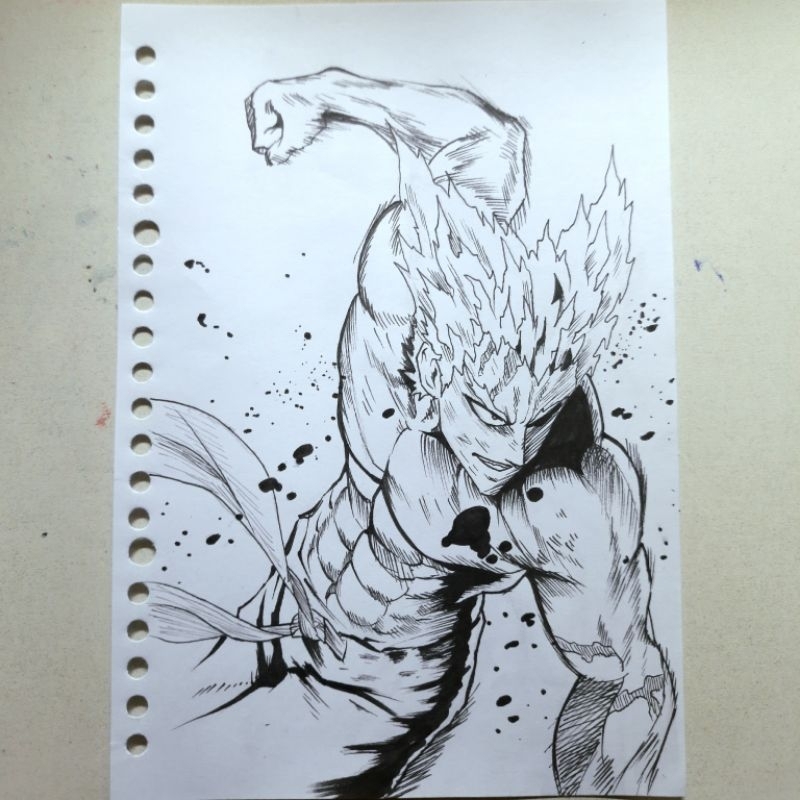 One punch man A5 Gorou ภาพร่าง