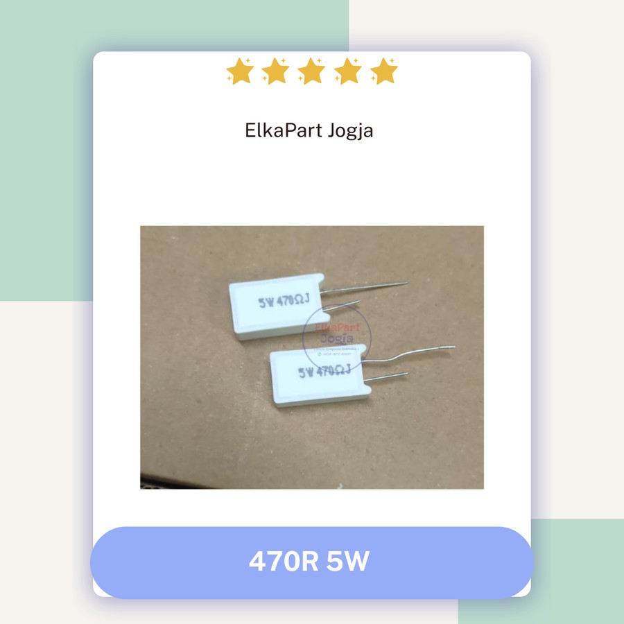 470 OHM 5 WATT RESISTOR 470R 5W แนวตั้ง CHALK