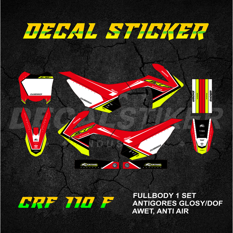 STABILO HIJAU UNGU MERAH DECAL STICKER CRF 110 FULLBODY (013) DECAL STICKER MINIMOTO 110F F MINITRAI