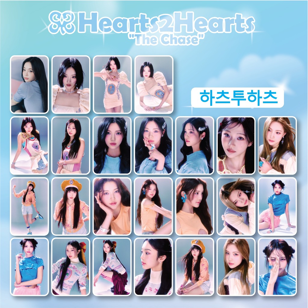 โฟโต้การ์ด HEARTS2HEARTS THE CHASE 25 ชิ้น MOON KPOP UNOFFICIAL H2H CARMEN JIWOO YUHA IAN