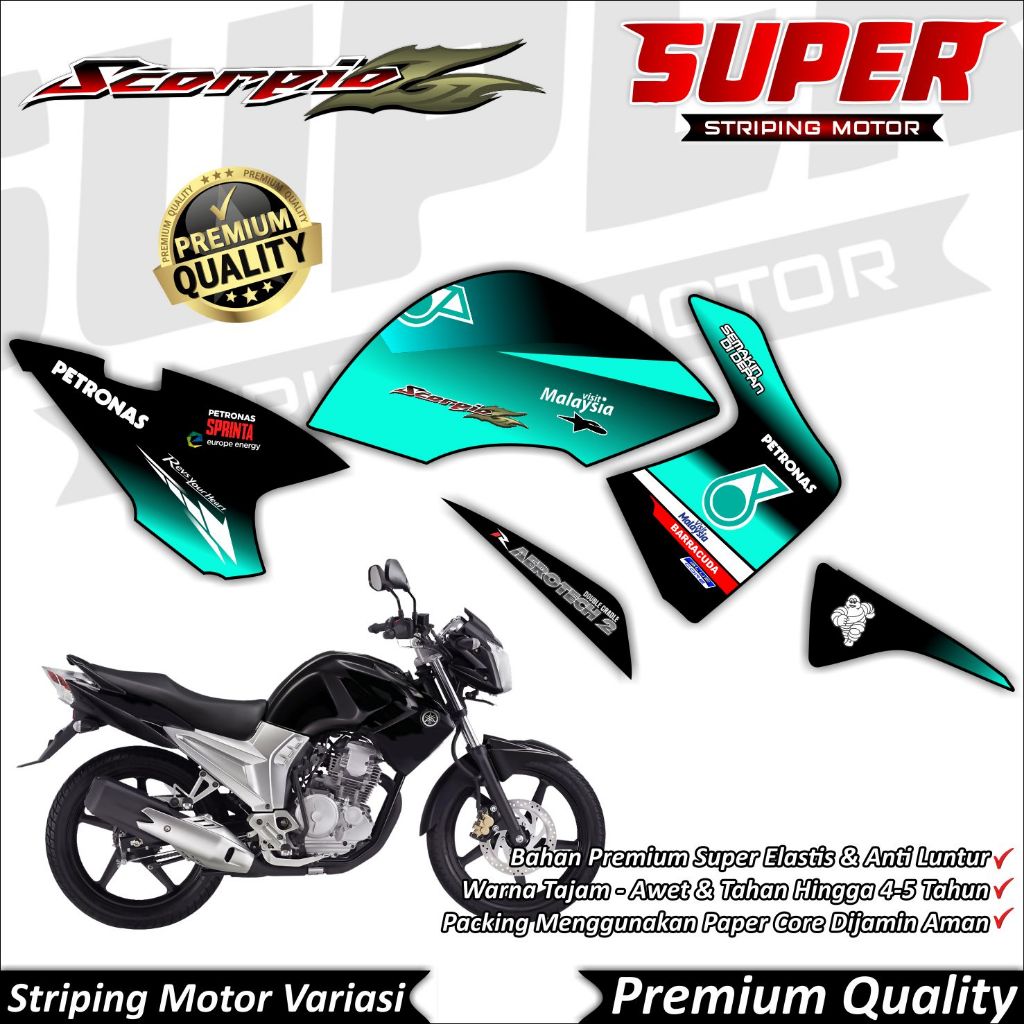 Cool Anti-Fade ราศีพิจิก Z สติกเกอร์ Scorpio Z Striping Yamaha Scorpio Z Petronas