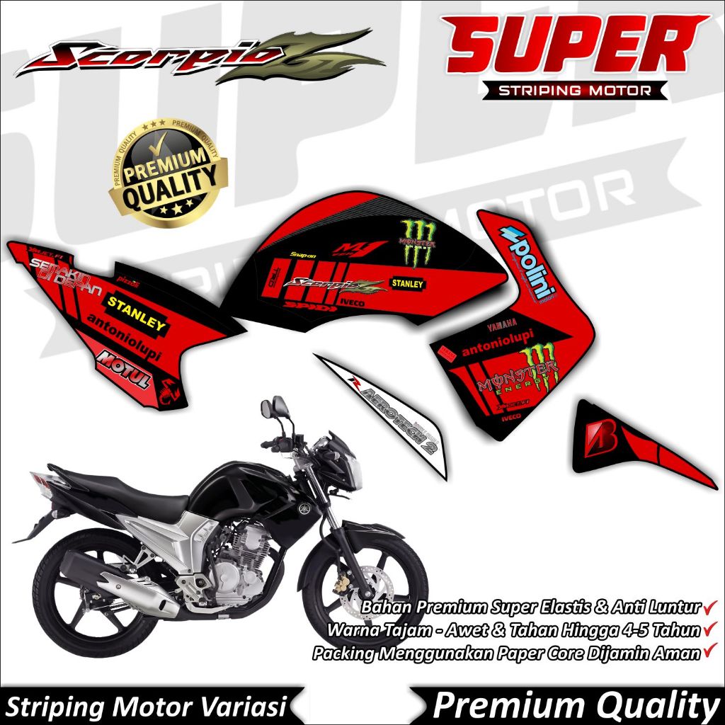 Cool Anti-Fade Scorpio Z สติกเกอร์ Scorpio Z Striping Yamaha Scorpio Z Tech 3