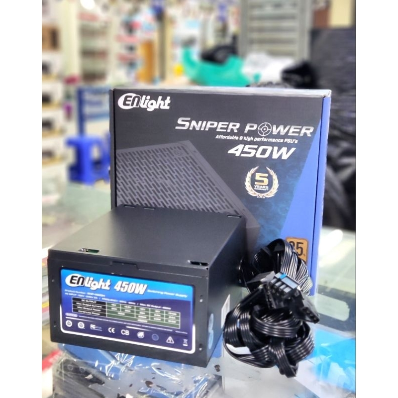 แหล่งจ่ายไฟที่มีประสิทธิภาพ 80 วัตต์ Enlight 450 วัตต์พร้อมการรับประกัน 5 ปี