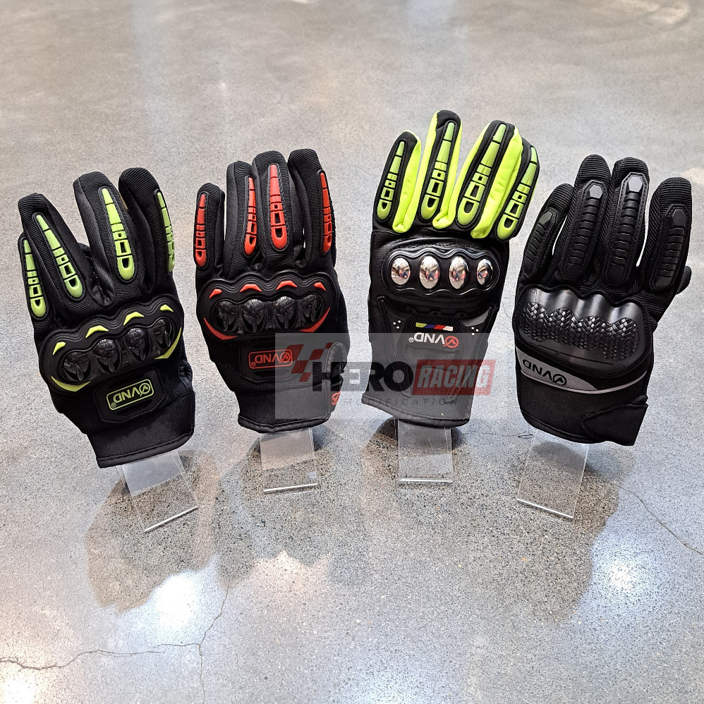 MERAH VND ถุงมือ D-18 D-502 D-33 สีดําสีแดง LEMON GREY L XL 2XL ถุงมือรถจักรยานยนต์ Touring Trial Su