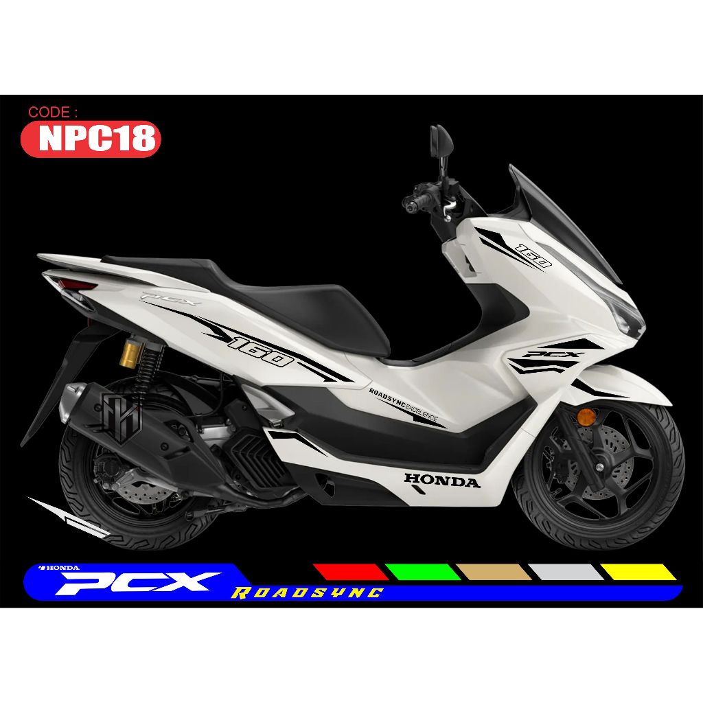New PCX Roadsync Motorcycle Striping Sticker - Sporty Design NPC18