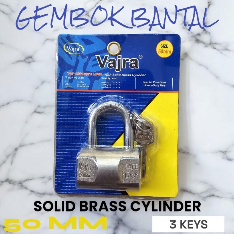 50MM FULL IRON PILLOW รุ่น PADLOCK 3 SOLID BRASS CYLINDER KEY J4201V