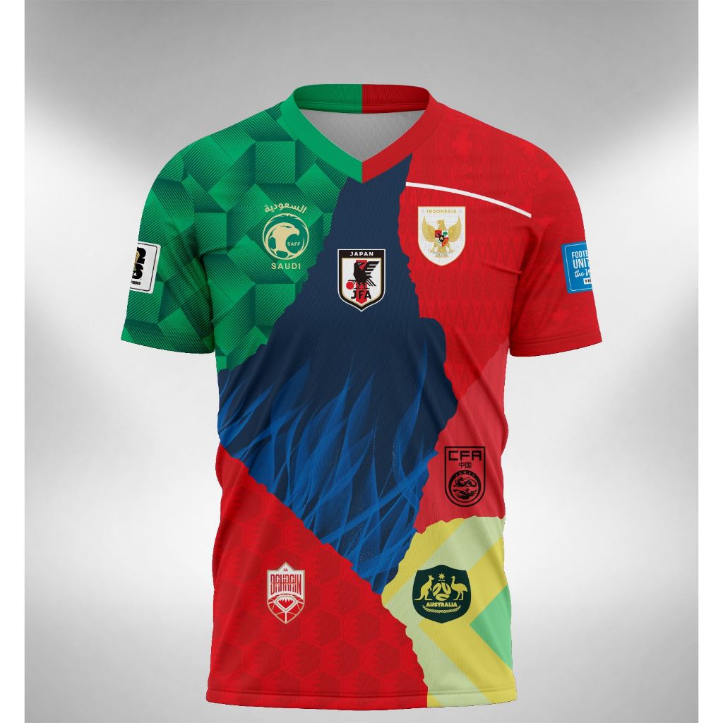 Jersey MIX WORLD CUP ZONE ASIA 2025 2026 INDONESIA SAUDI ญี่ปุ่น BAHRAIN AUSTRALIA จีน