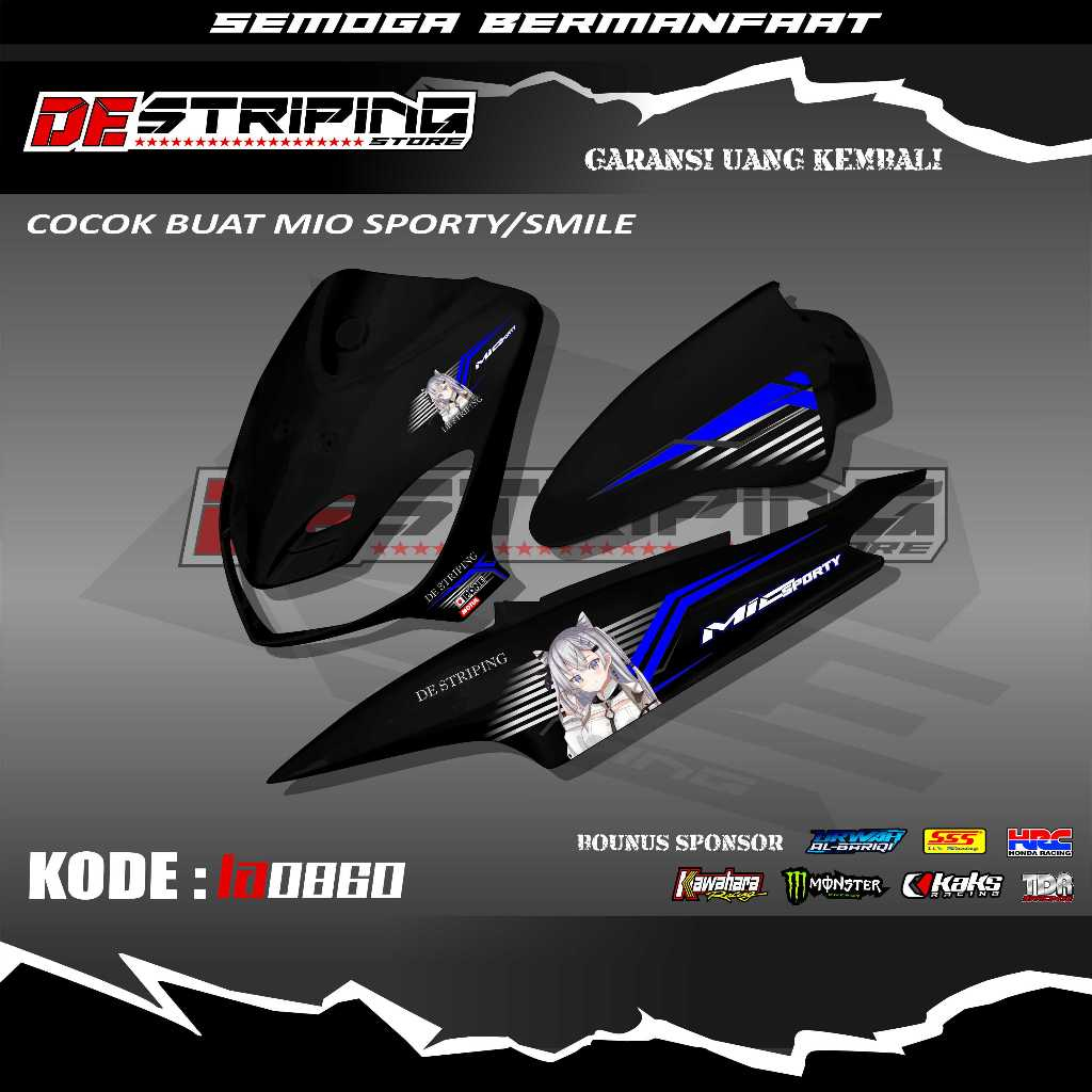 LA0860 MIO SPORTY MIO SMILE MOTORCYCLE STRIPING การออกแบบที่ผ่านมา MIO SPORTY STRIPING ANIME THEME K