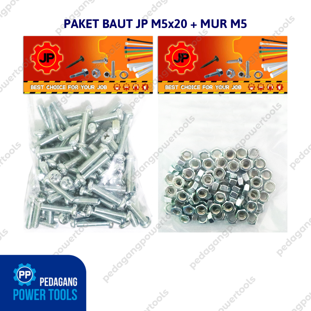 แพ็คเกจ 2 ชุด 5x20 BOLT NUT JP M 5 x 20 MM M5 NUT SCREW COTENTS 100 ชิ้น