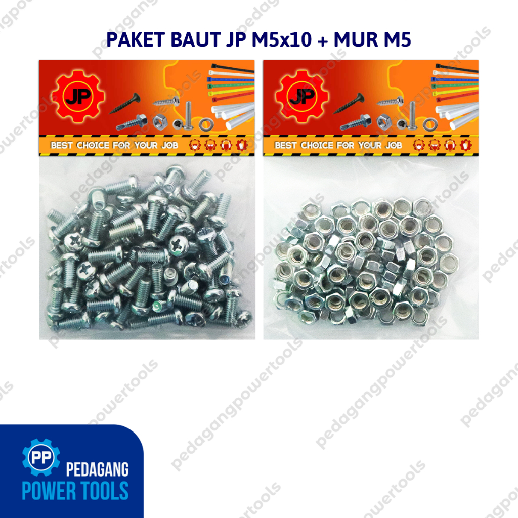 แพ็คเกจ 2 ชุด 5x10 BOLT NUT JP M 5 x 10 MM M5 NUT SCREW COTENTS 100 ชิ้น