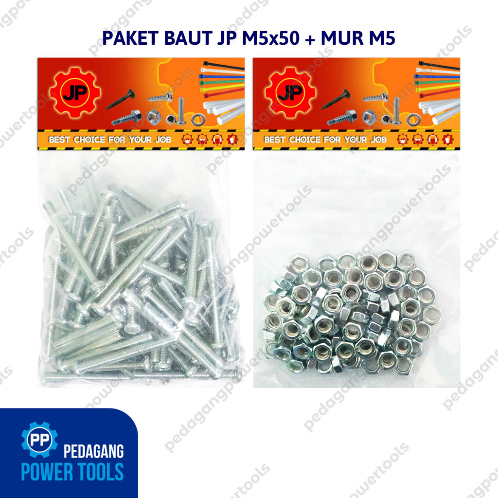 แพ็คเกจ 2 ชุด 5x50 BOLT NUT JP M 5 x 50 MM M5 NUT SCREW COTENTS 100 ชิ้น