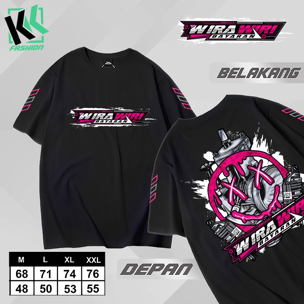 KK_FASHION8877_เสื้อยืดใหม่ล่าสุดและเสื้อยืด WIRA WIRI RACING PAY จัดส่ง 24S COMBED MATERIAL