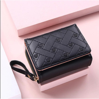 Dompet Wanita Aurora Mini Lipat Motif Love Bordir – Dompet Cewek Lucu Imut Elegan Warna-Warni – Dompet Kartu Koin Uang Kertas Handmade Lokal