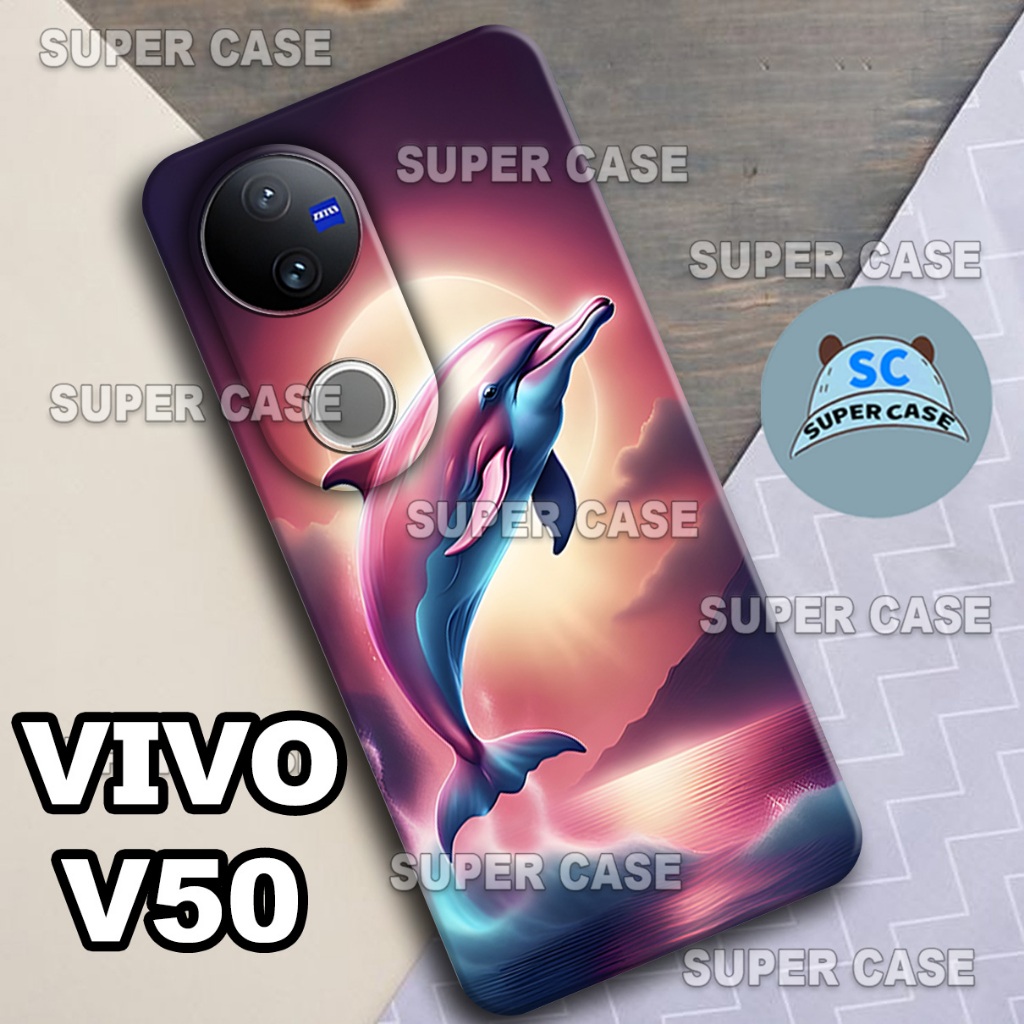 (Q37) Procamera Softcase สําหรับ VIVO V50 HP ใหม่ล่าสุด | DOLPHIN MOTIF | เคส VIVO V50 | เคส VIVO V5