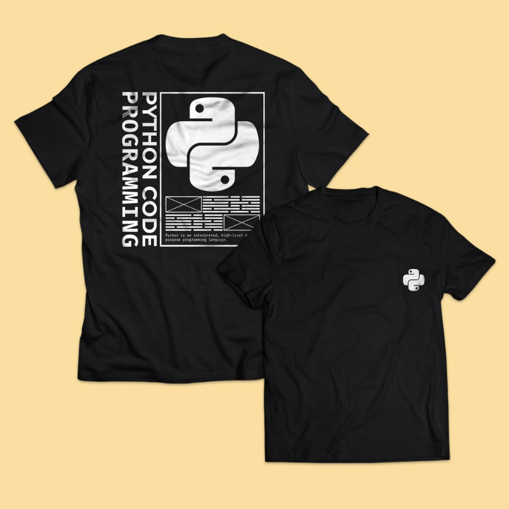 เสื้อยืดผู้ชาย Programmer PYTHON CODE PROGRAMING ผู้ใหญ่ Unisex Tops PakeKaos