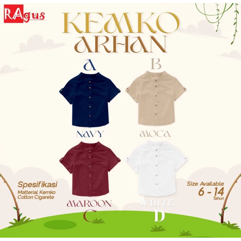 KEMEJA HEYKIDDY - เสื้อโคโกะเด็ก ARHAN RAGUS 6-14t