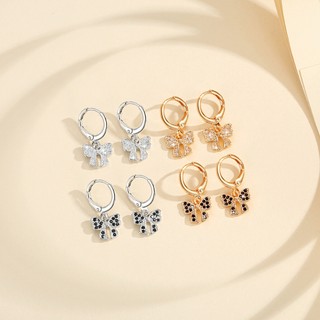 Lanme Jewelry Anting Wanita Dewasa Berlapis Emas Kristal Simpul Kupu-Kupu Aksesoris Fashion Baja Tahan Karat Anti Luntur LM768