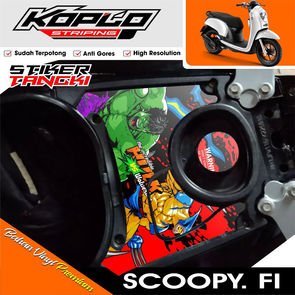 สติ๊กเกอร์ติดถัง Scoopy Fi 2013 2014 2015 2016 Anti Fade Scoopy Fi Tank Sticker KPL.13