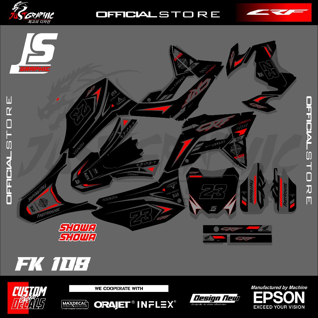 รูปลอก Crf 150l วัสดุอินเฟล็กซ์ ดีไซน์เท่ fk108