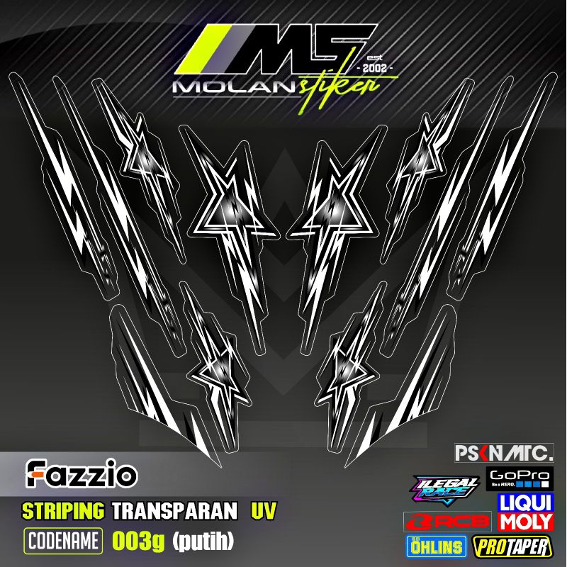 Decal สติกเกอร์ Striping Variation โปร่งใส Uv Fazzio Star Fazzio Star Yamaha Fazzio 125 Hybrid Fazzi