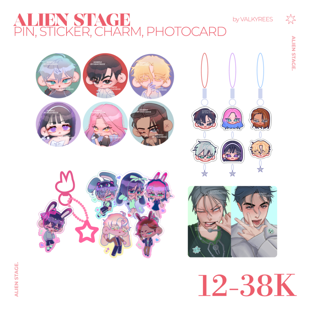 ALIEN STAGE / ALNST PIN & CHARM IVAN TILL MIZI SUA LUKA HYUNA STICKER KEYCHAIN PHONESTRAP