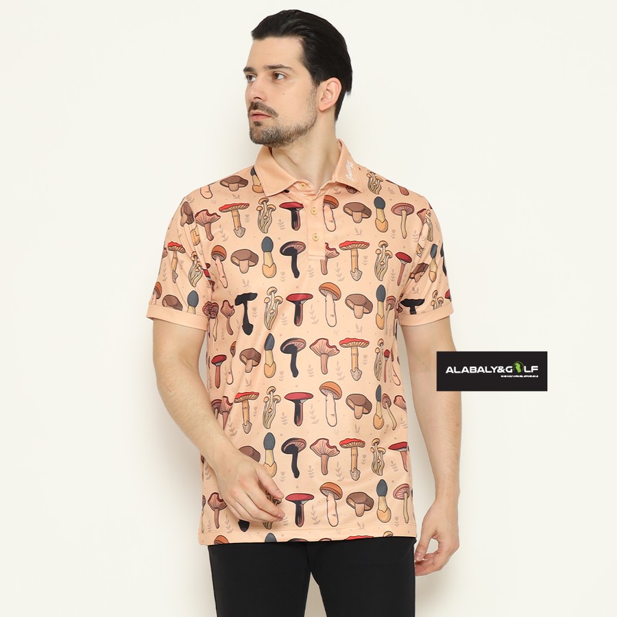 Eastlore Men Polo Tshirt Golf Mushroom 100% Original - Branded Motif Mens Golf Shirt