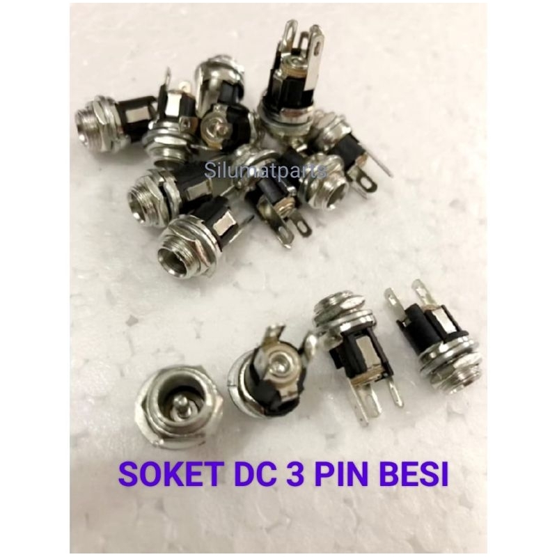 3PIN IRON DC SOCKET / 3 PIN IRON THREAD ROUND DC SOCKET / 3P หญิง DC SOCKET MUR