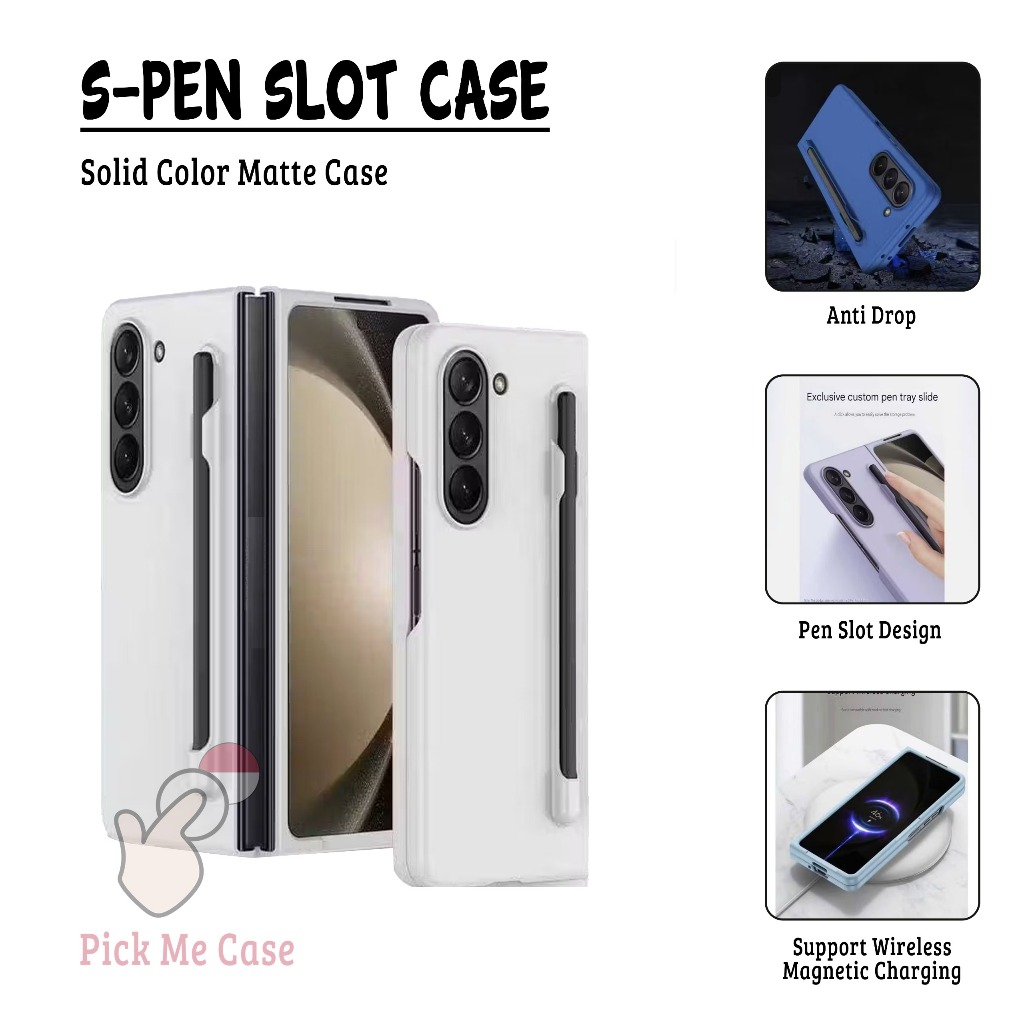 PM-225 CASE SAMSUNG GALAXY Z FOLD 4 Z FOLD 5 Z FOLD 6 Z FOLD 7 สีทึบ Matte พร้อม S-Pen Slot Case Cov