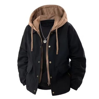 Jaket Hoodie Bomber Pria Jaket Pria Berkerudung Flace Musim dingin Tebal Hangat Terbaru Penutup Resleting Dan Kenop