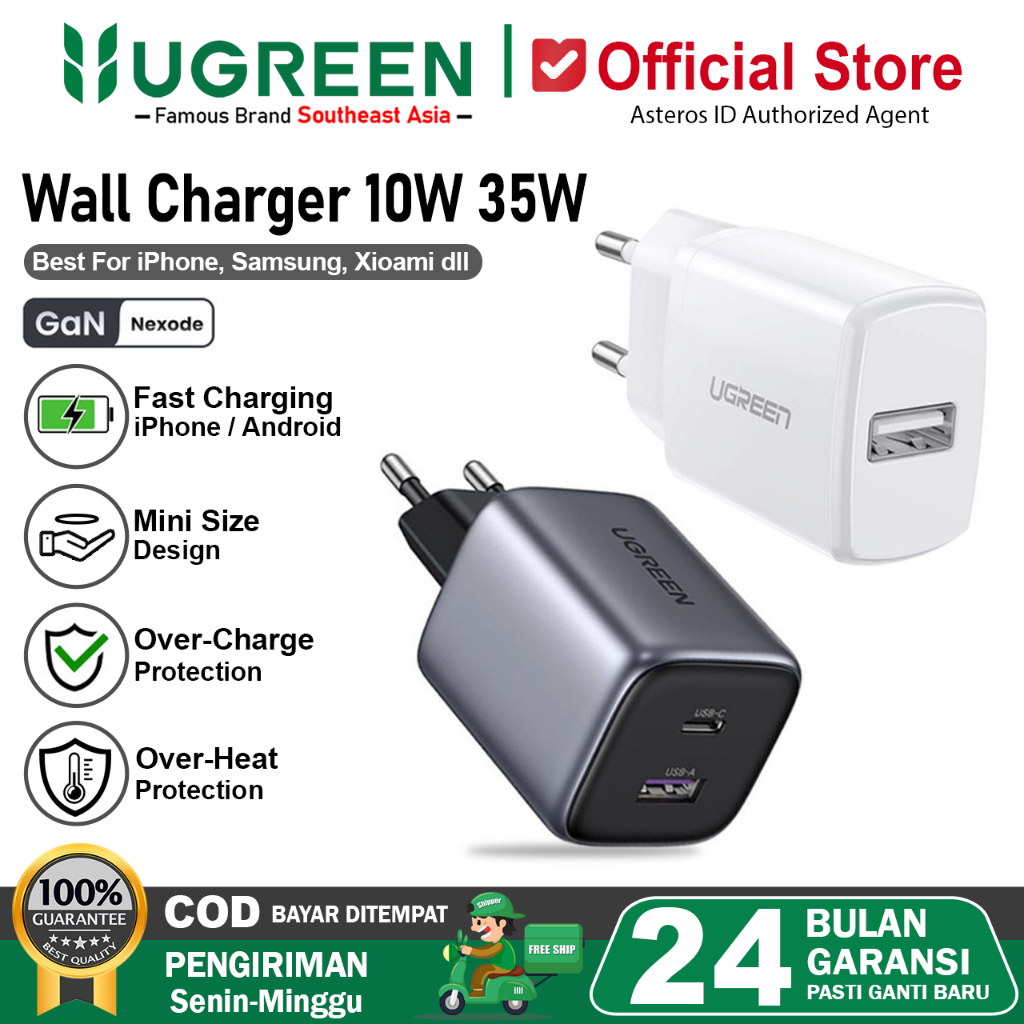 Souyoun - UGREEN หัวชาร์จสําหรับ iPhone, Xiaomi, Oppo, Vivo, Huawei Fast Charging 10W 20W 35W
