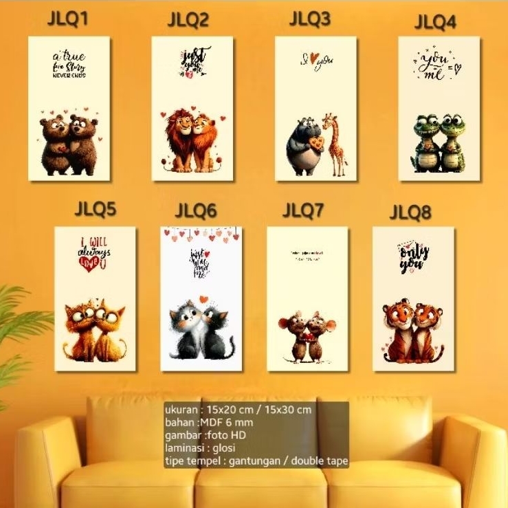 น่ารัก ROMANTIC ANIMAL WALL DECORTATIONS (CUSTOMIZED TEXT) 3D, UNIQUE, BEAUTIFUL, AESTHETIC รหัส: JL