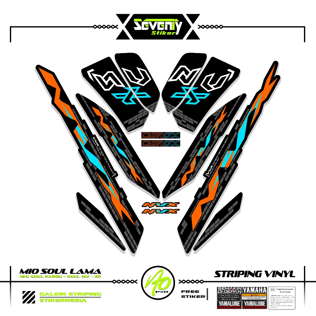STRIPING ใหม่ทั้งหมด AEROX NVX 155 MOTIF 7 สติ๊กเกอร์ AEROX ใหม่ 155 สติ๊กเกอร์ VARIATIONS NVX 155 ม